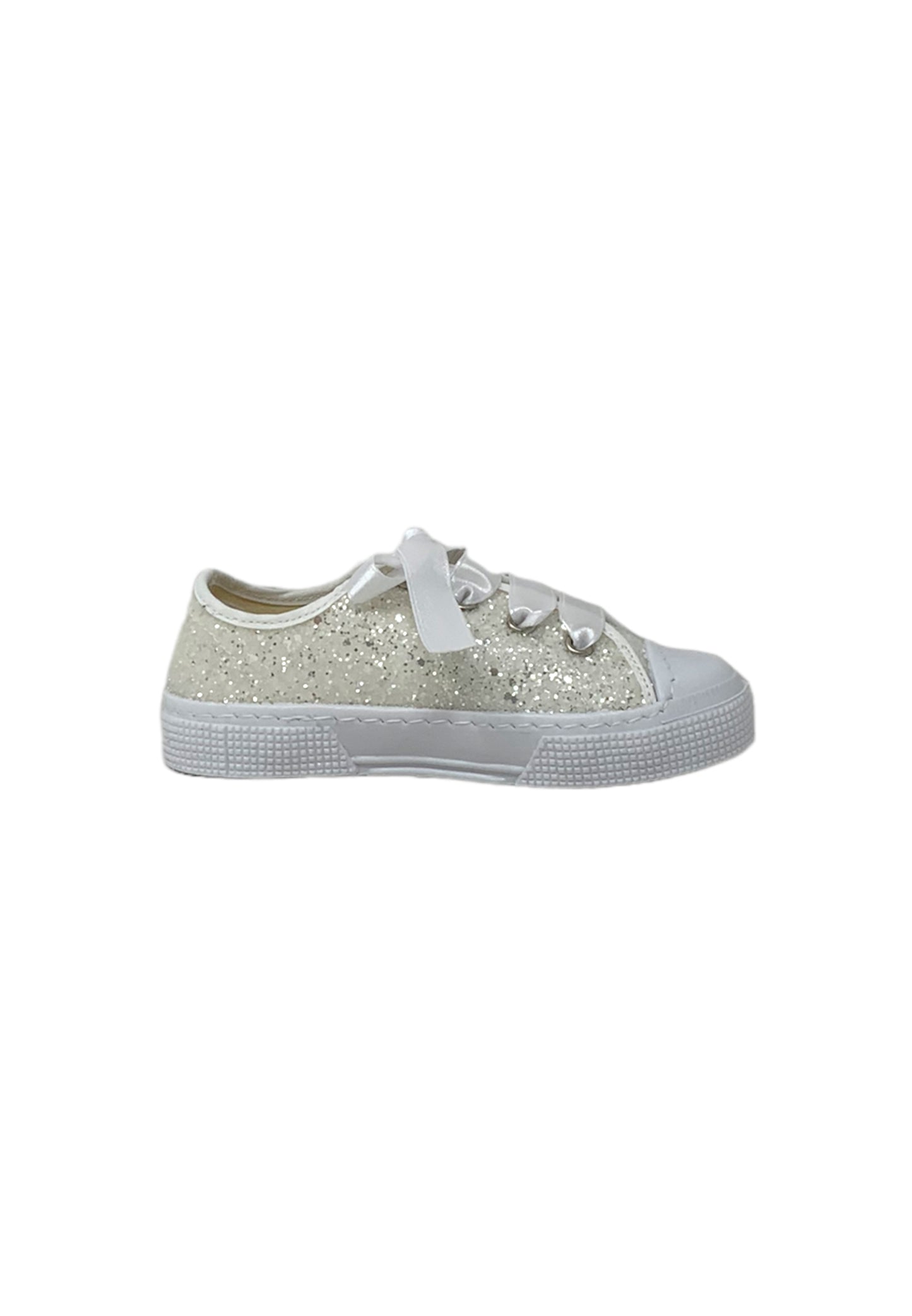 Sneaker DXO Vigevano C104 GLITTER BIANCO  bambina