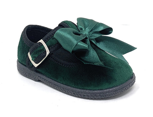 Scarpina DXO Vigevano B19 VELVETVERDE per bambino e bambina