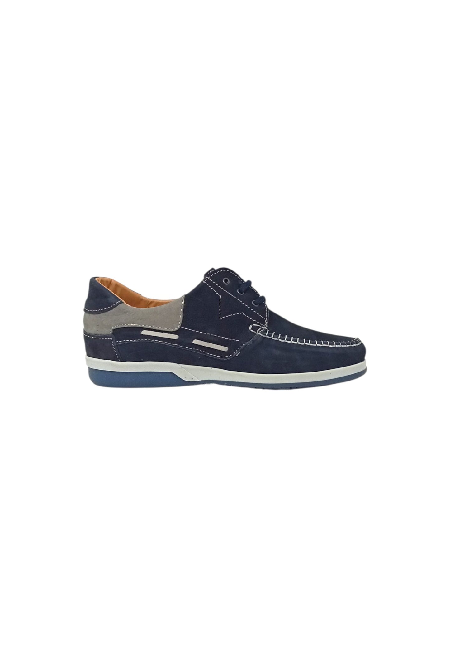 Mocassino allacciato Italia Leone 3410 NABUK BLU uomo