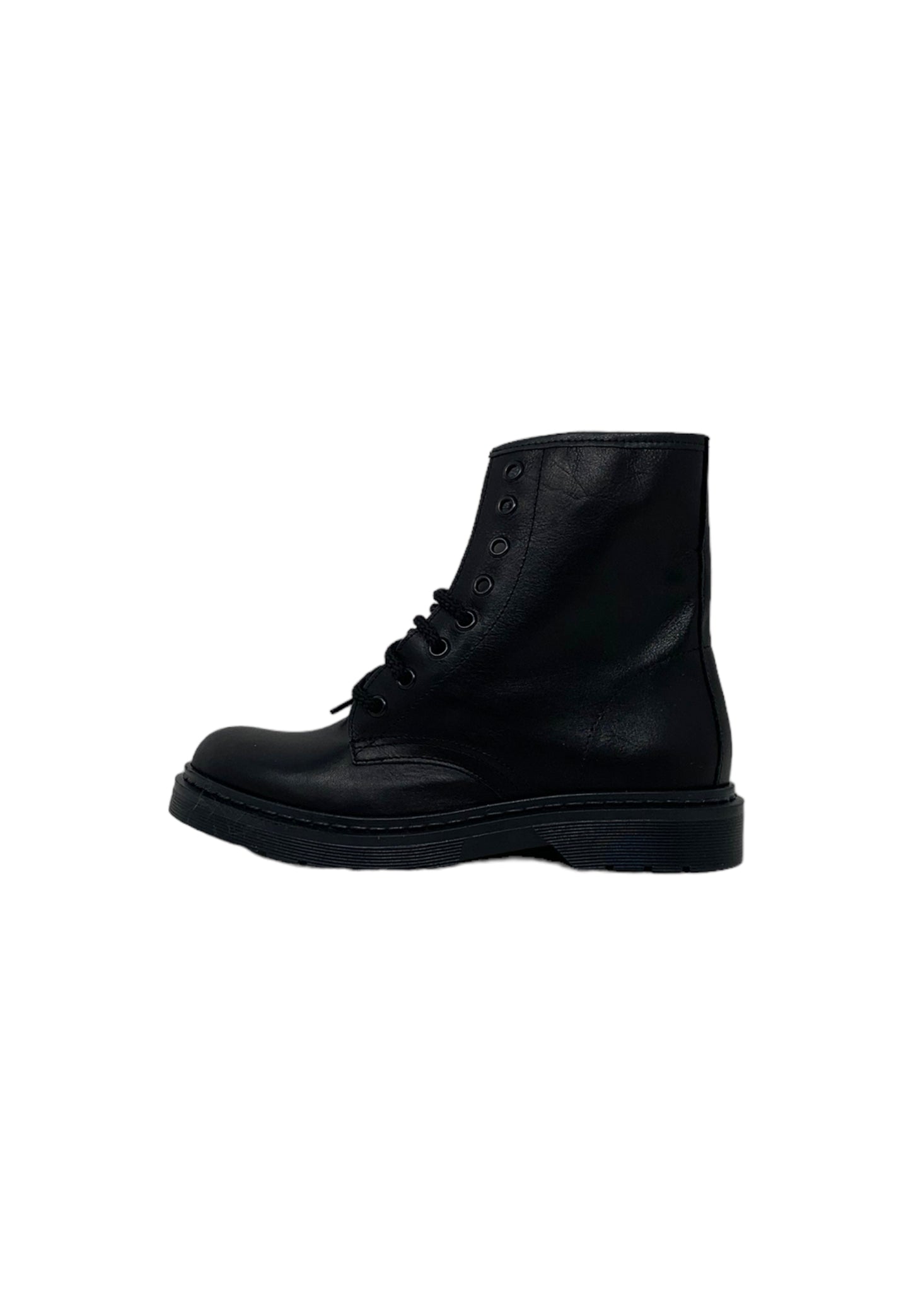 Anfibi NIU-LU G8 FORI PELLE NERO donna