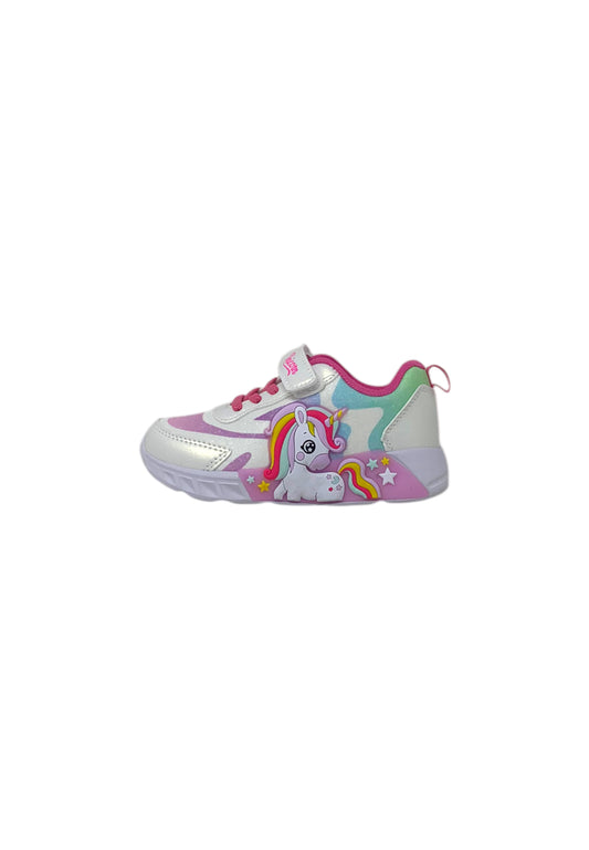 Sneaker luminose Silver Unicorn S8010208T WHT Bambina