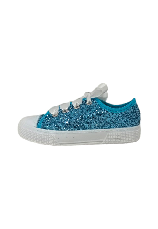 Sneaker DXO Vigevano 104 GLITTER CELESTE  bambina