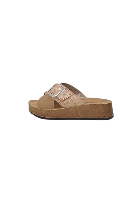 Ciabatta INBLU PK000046 PLATINO donna