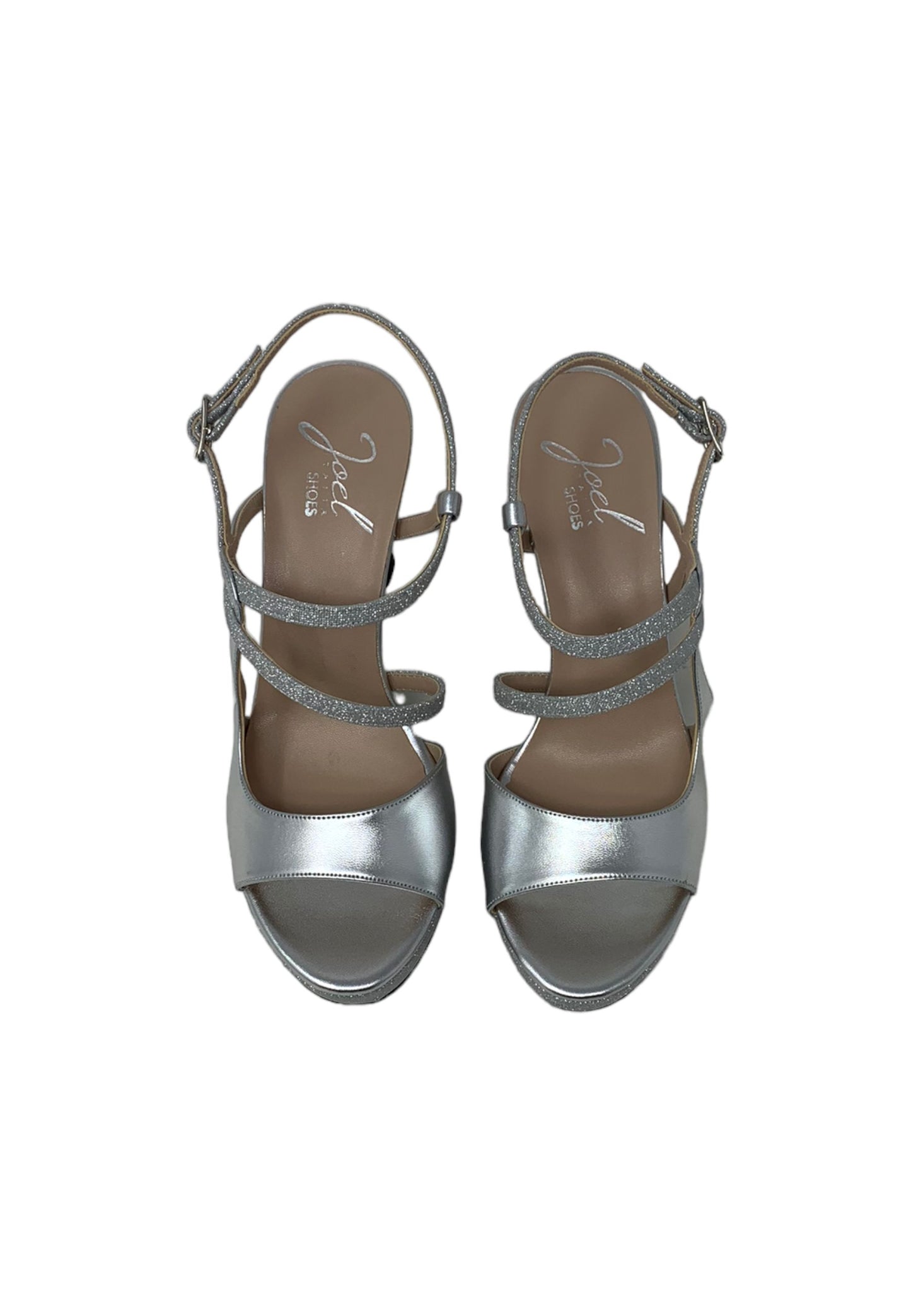 Sandali con tacco JOEL A5280 microglitter argento donna