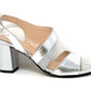 Sandalo col tacco SOFFICE SOGNO 21601 LAMINATO ARGENTO donna