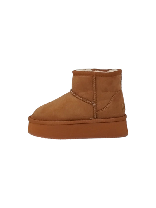 Stivaletto con pelliccia GRUNLAND JR CRIS PO2145-I4 CUOIO bambina/ragazza