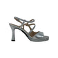 Sandali con tacco JOEL A5280 microglitter argento donna