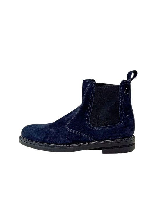 Italia Leone Stivaletto chelsea 0870 camoscio blu uomo