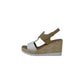 Sandalo con zeppa FASCINO DONNA 51263-E3 BIANCO BEIGE donna