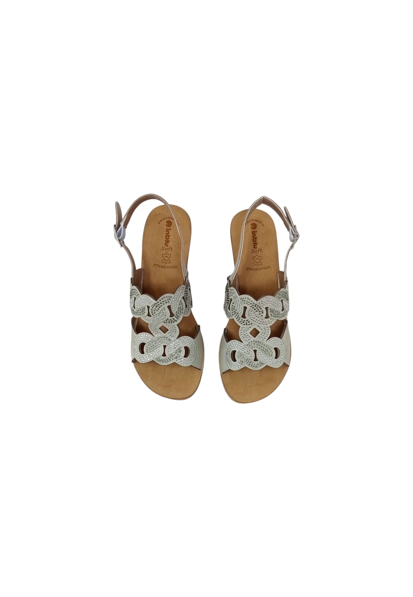 Ciabatta con zeppa INBLU GO000019 GHIACCIO donna