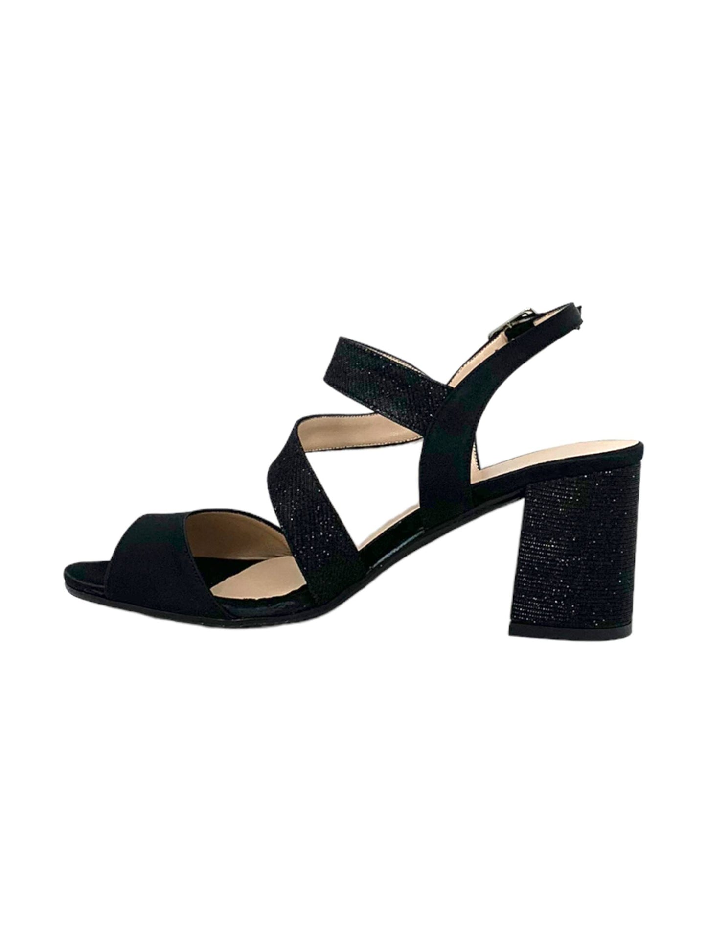 Sandalo col tacco JOEL A7517 SATIN NERO  donna
