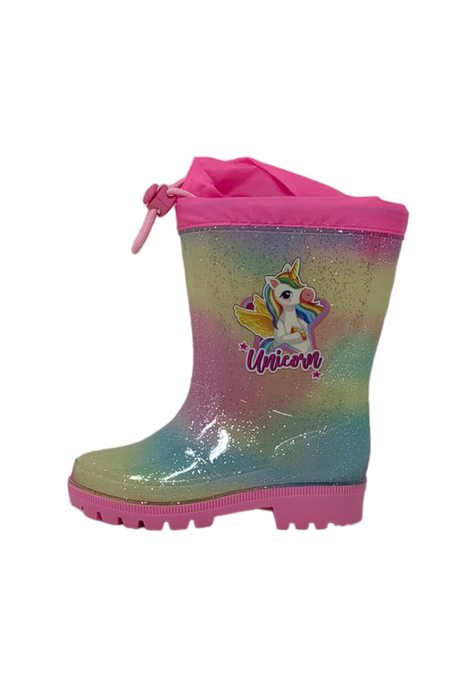 Stivali da pioggia silver unicorno S8010012S pink Bambina