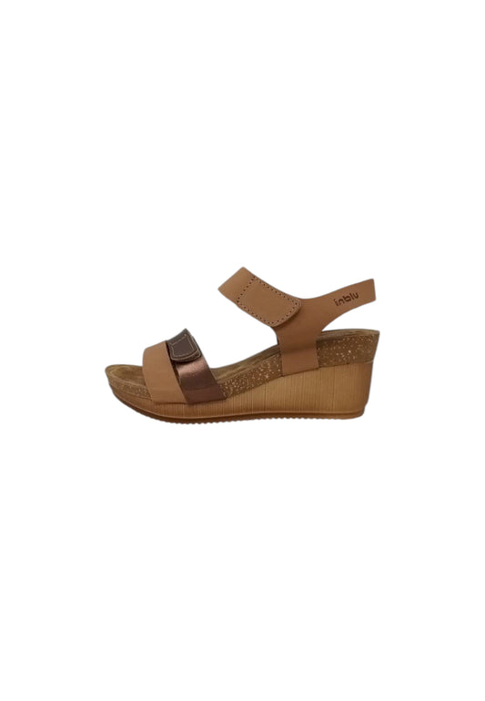 Pantofola con zeppa INBLU EN000026 SABBIA donna