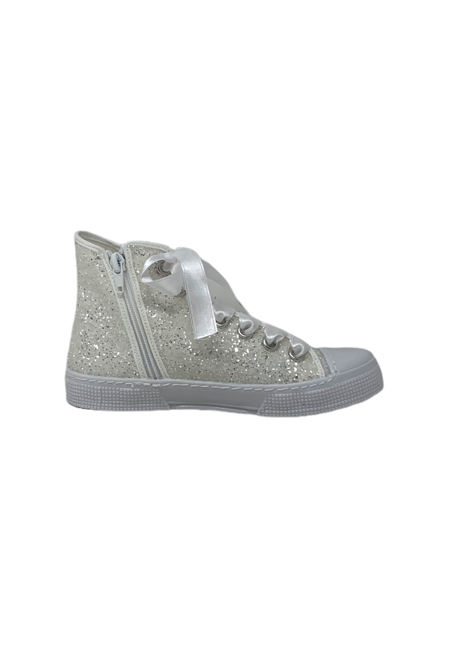Sneaker DXO Vigevano C88 glitter bianco  bambina