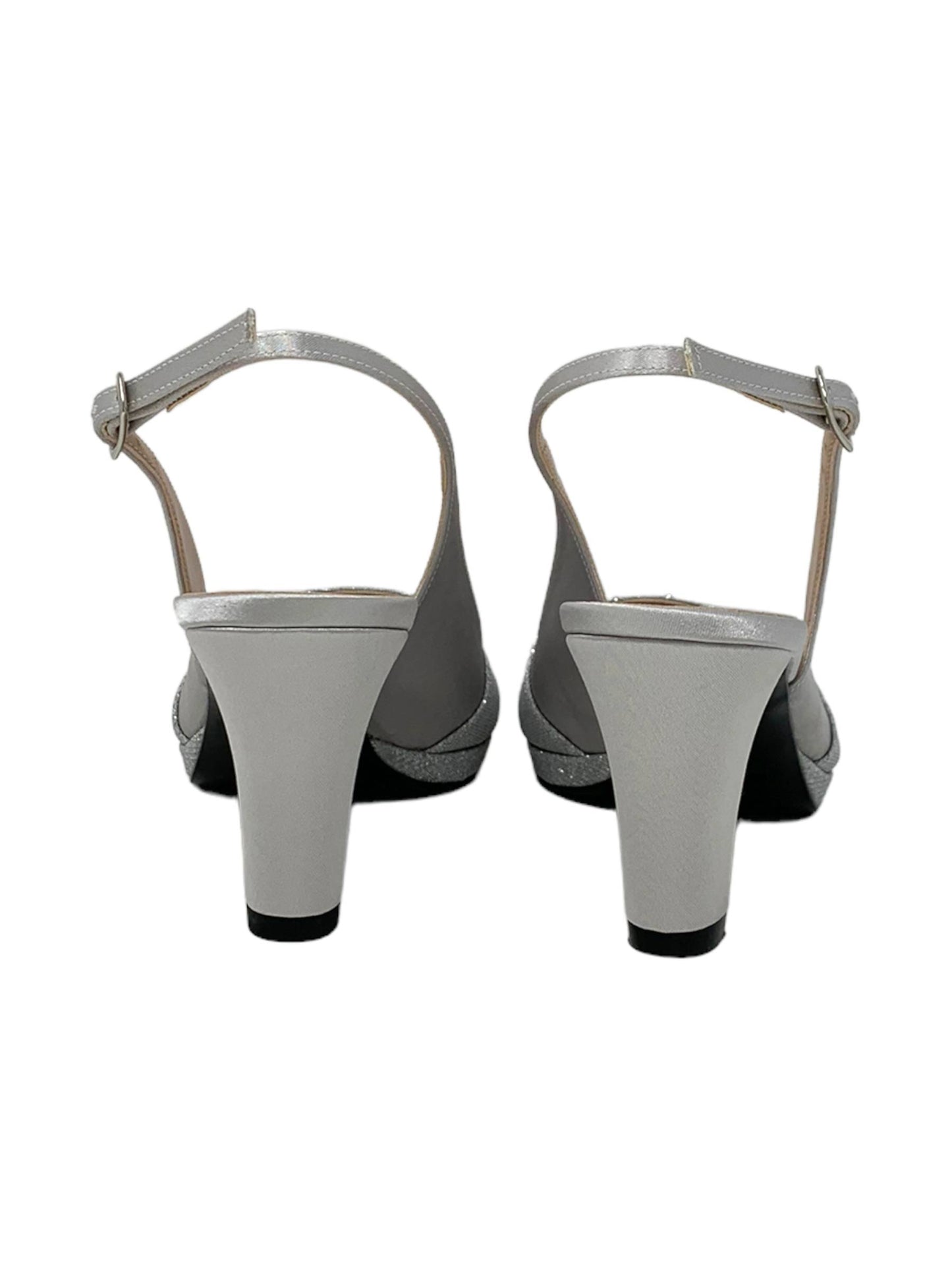 Sandalo col tacco JOEL 2094 SATIN ARGENTO donna