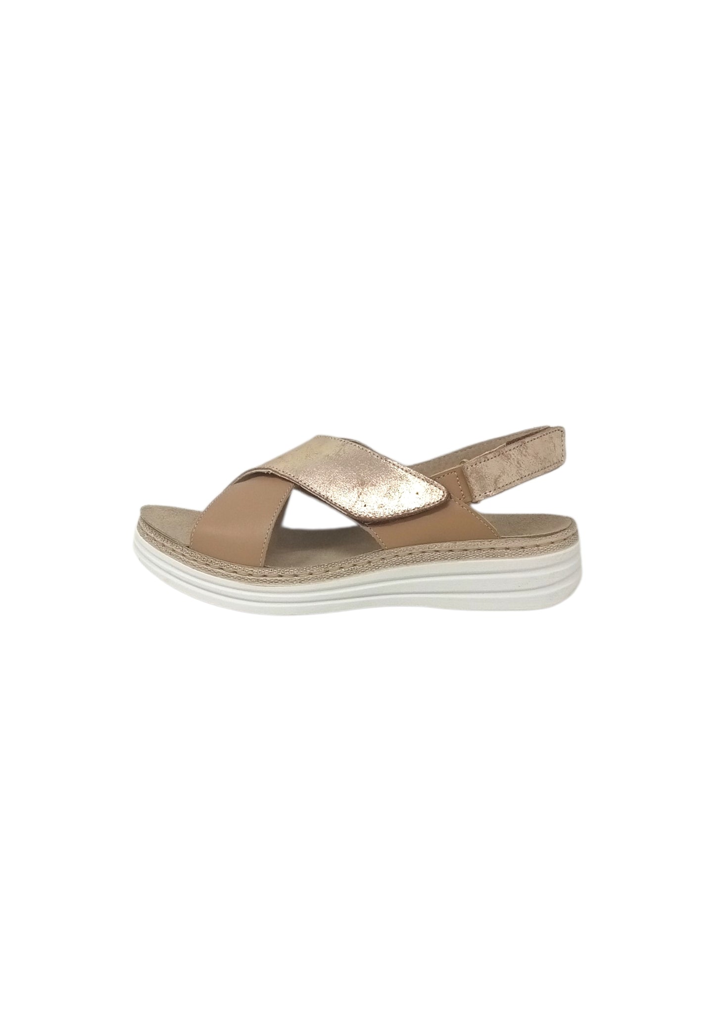 Sandali Linea Comoda Stile di Vita 540005-SDV NOCCIOLA/PLATINO Donna
