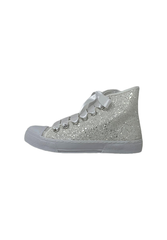 Sneaker DXO Vigevano C88 glitter bianco  bambina