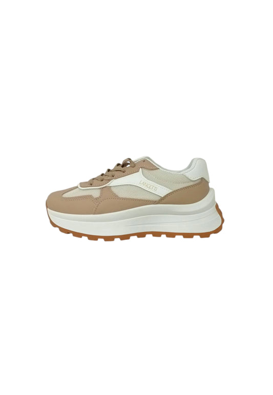 Sneaker LANCETTI LNC-574 WHT/GOLD/SAND Donna