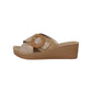 Ciabatta con zeppa INBLU GO000012 SABBIA  donna