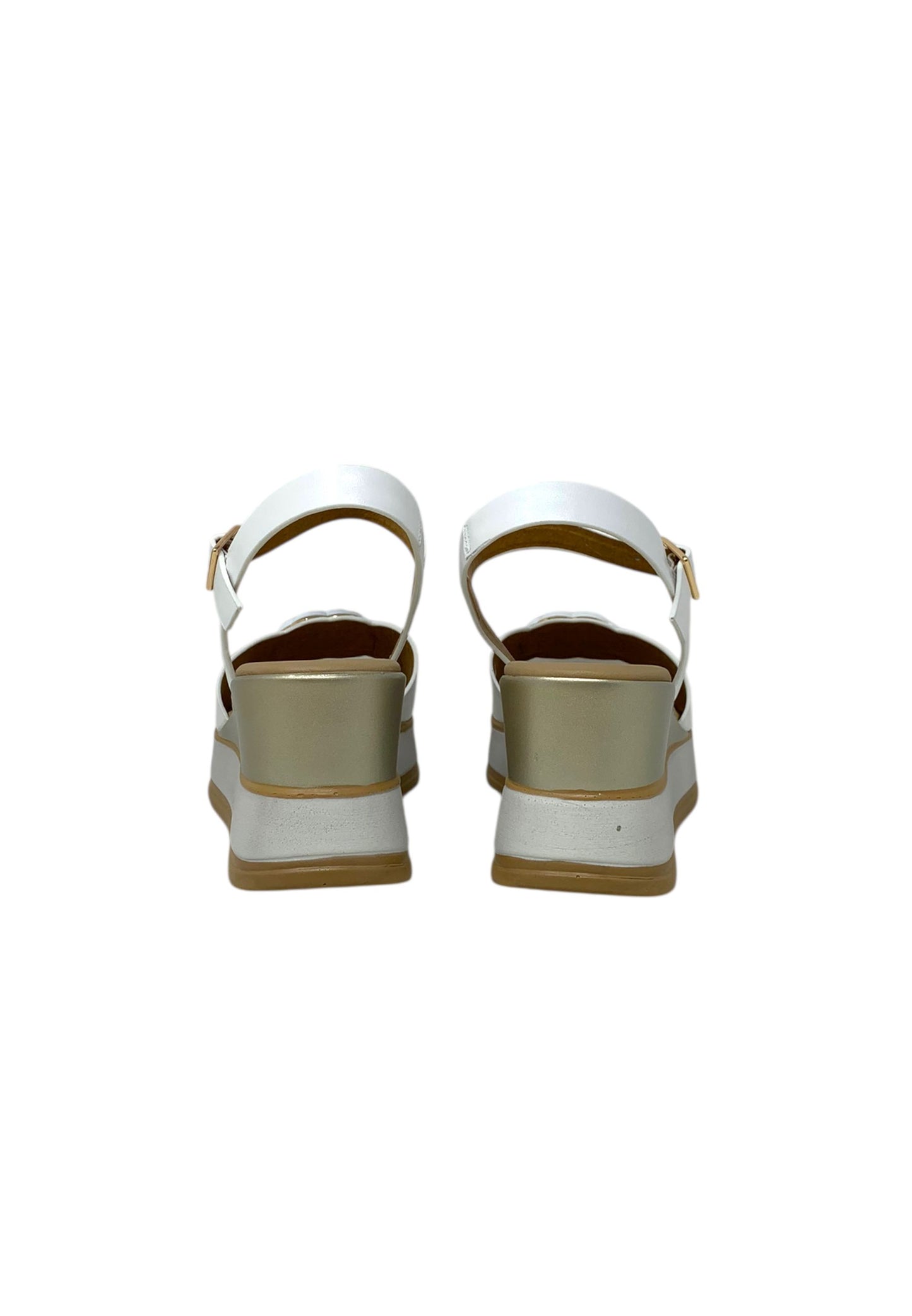 Sandali con zeppa REPO 21242-E5 BIANCO donna