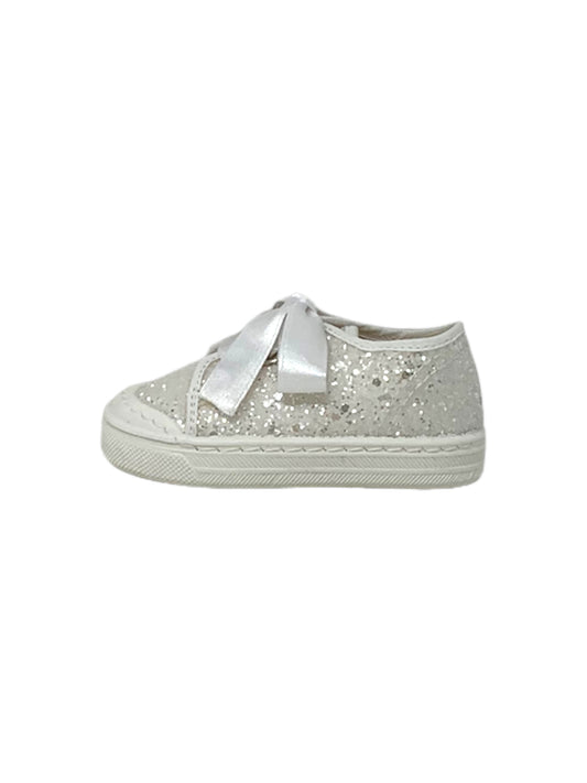 Sneaker DXO Vigevano D02G GLITTER BIANCO bambina