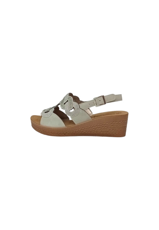 Ciabatta con zeppa INBLU GO000019 GHIACCIO donna