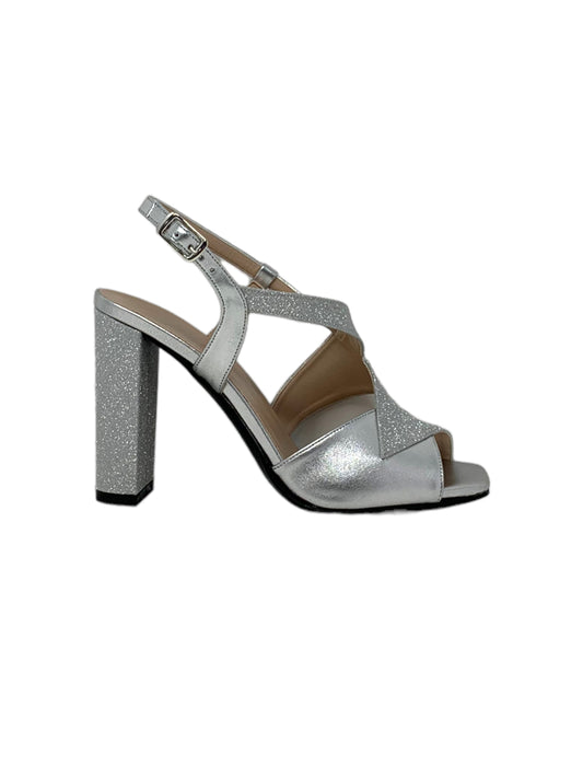Sandalo col tacco JOEL A7531 LIZ LAME ARGENTO MICROGLITTER donna