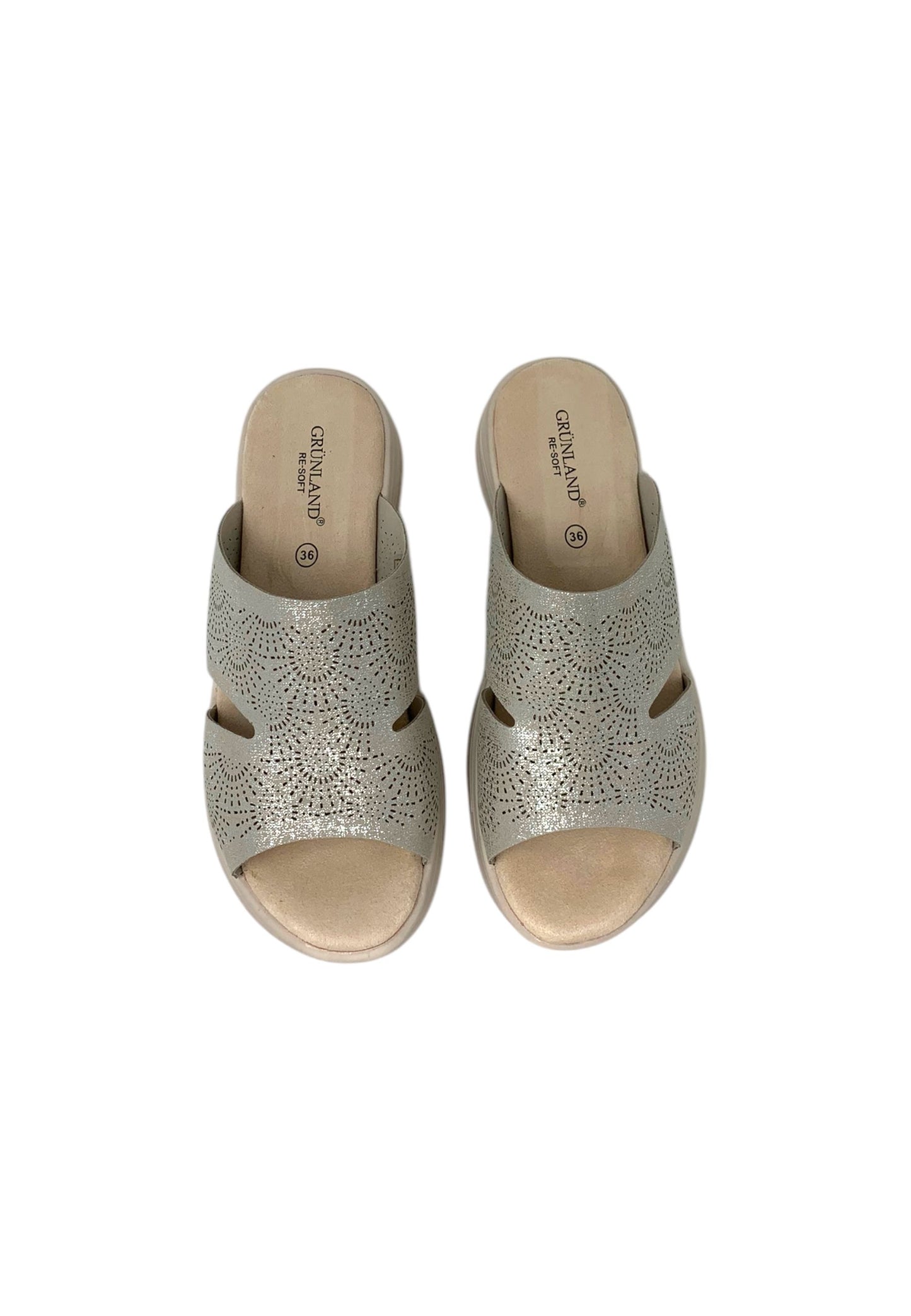 Ciabatta GRUNLAND SAVA CI0886-F6 GRIGIO-METAL Donna