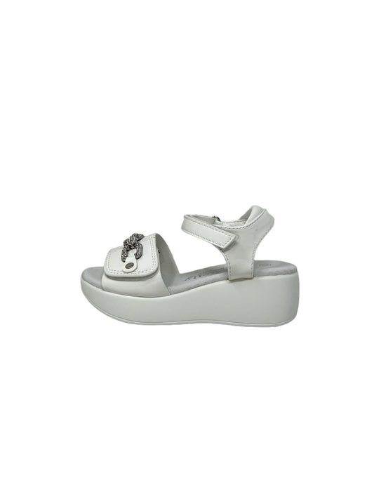 Sandalo da passeggio LelliKelly LKCA3512 BV bianco vernice bambina