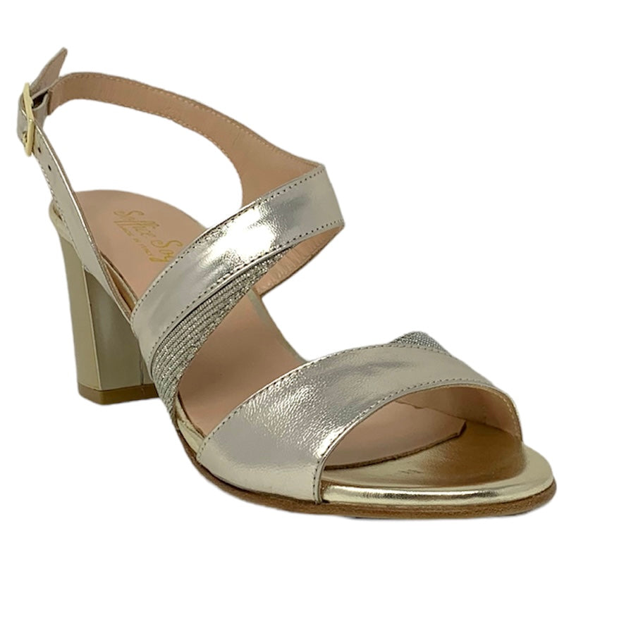 Sandalo col tacco SOFFICE SOGNO 21601 LAMINATO SABBIA donna