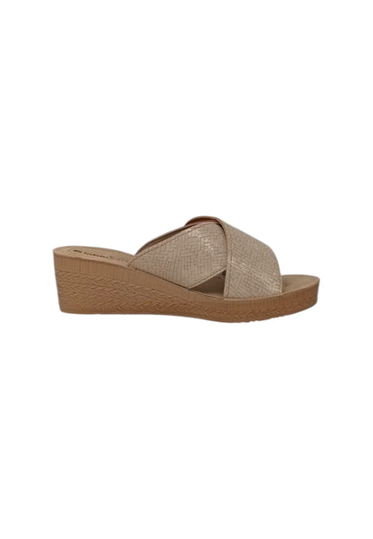 Ciabatta con zeppa INBLU GO000012 SABBIA  donna