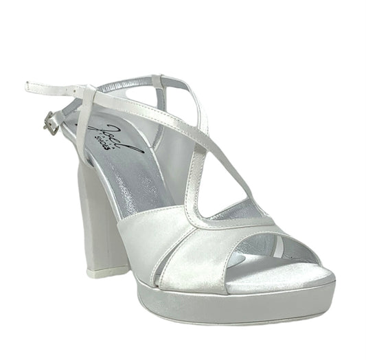 Sandalo col tacco JOEL A540 RASO MORELLI AVORIO SPOSA
